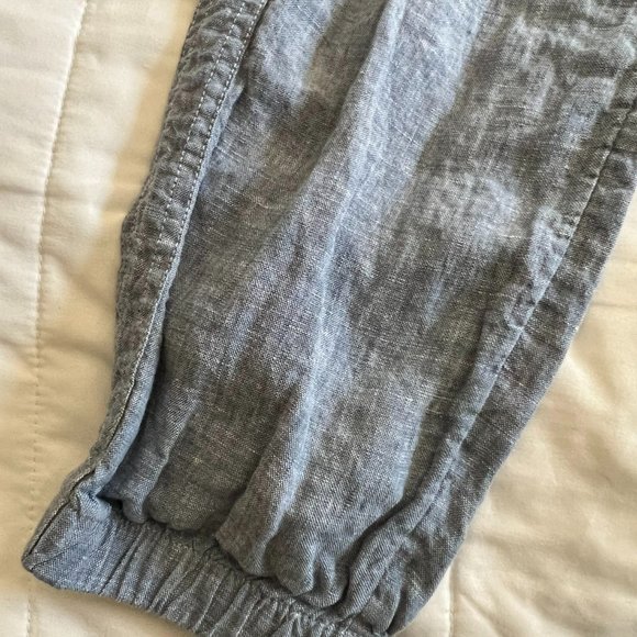 Athleta Womens Chambray Blue Cabo Linen Jogger Pants Elastic Waist Sz 8 - Picture 4 of 8